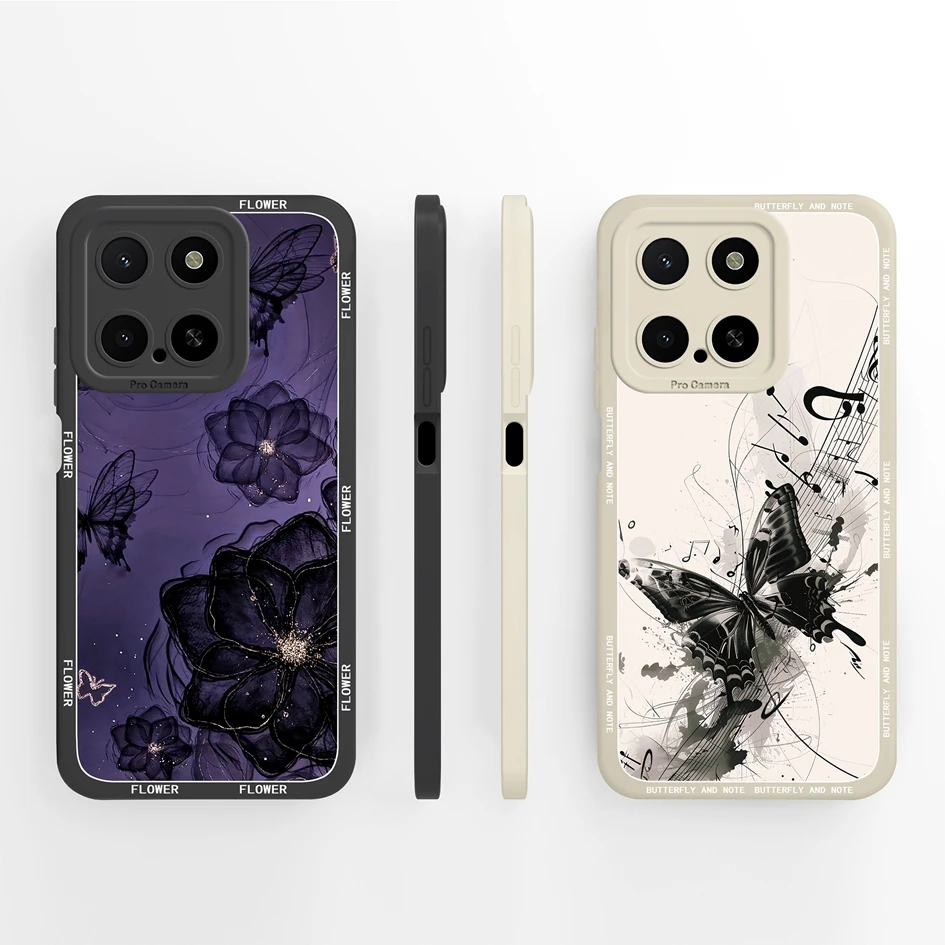 متوافق مع حافظة Honor X5b Plus 4G بنمط زهور جميلة مضاد للانزلاق حماية ممتازة من السيليكون الناعم لهاتف Honor X5 B X5b+ Capa #3