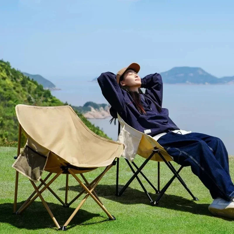 

Moon Chair, Outdoor Folding Stool, Portable Fishing Stool, Director's Chair, Backrest Chair, Painting, Camping Expert Equipment