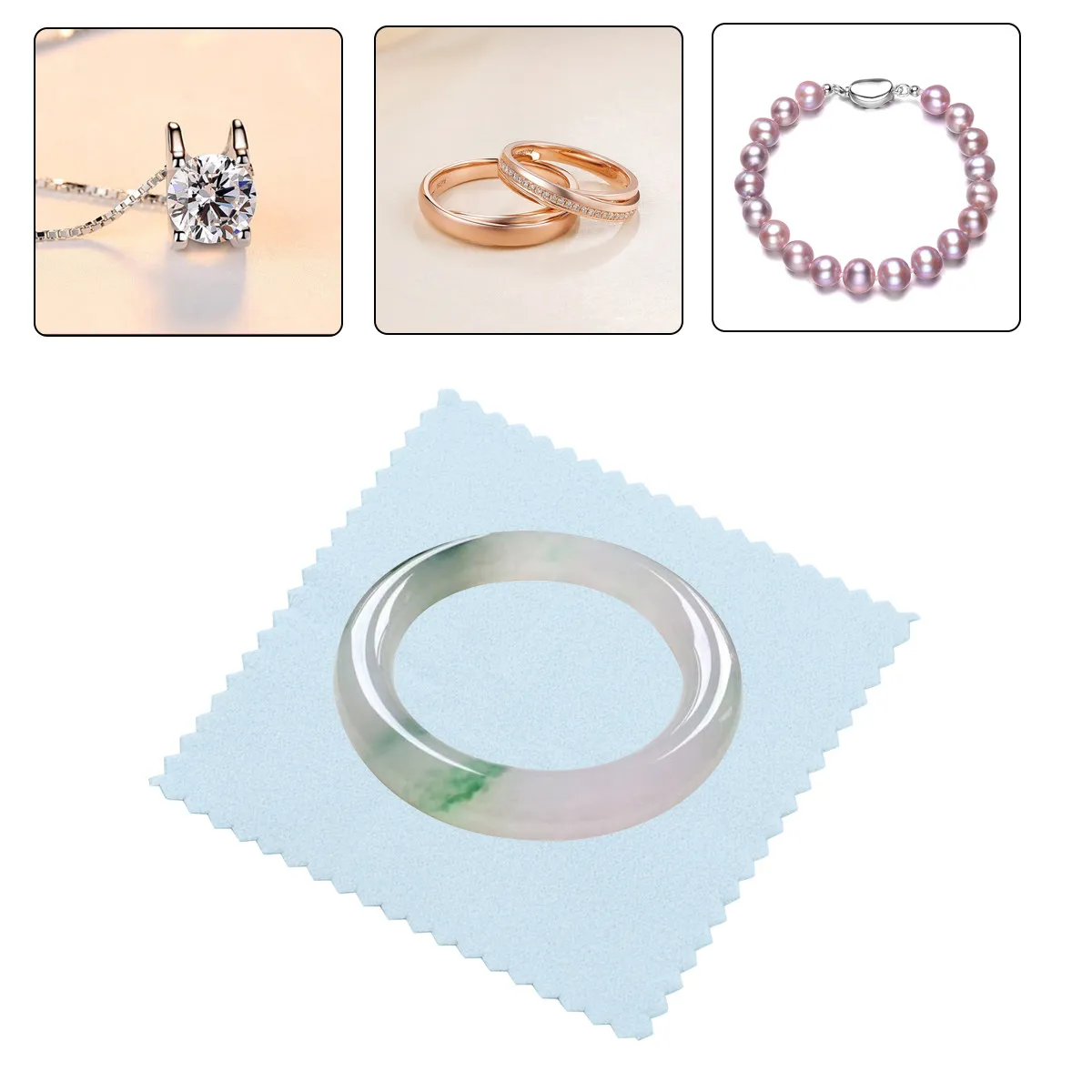 

50Pcs Jewelry Cleaning Cloth Premium Material Durable Safe Portable Size Easy Carry Out Watches Glass Lens Cleaning Cloth