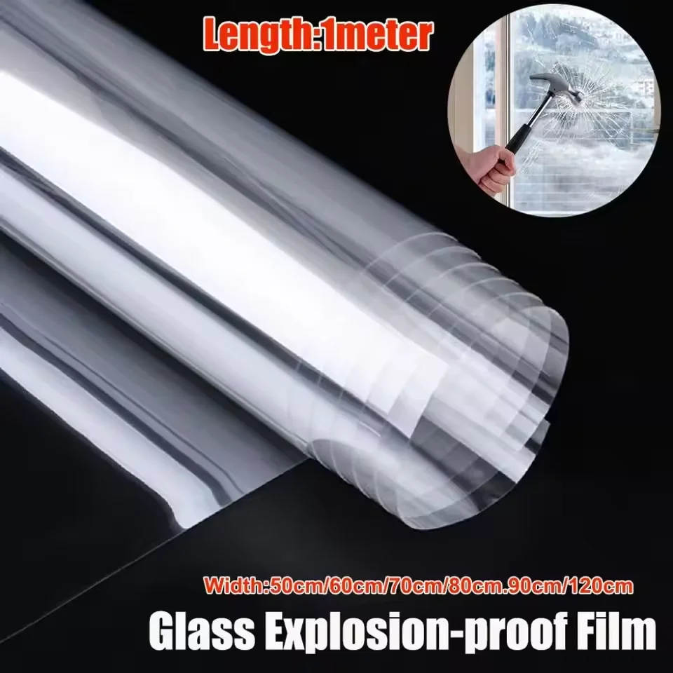 Transparent Self-Adhesive Safety And Explosion-Proof Glass Film Window Film Protective Film Shatterproof And Explosion-Proof.