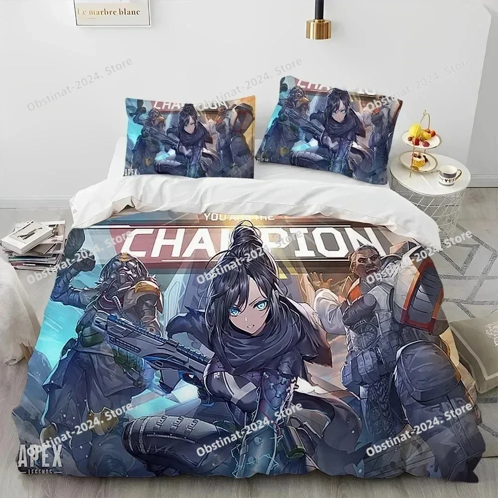 

3D Print A-Apex Legends Bedding Set Duvet Cover Bed Set Quilt Cover Pillowcase Comforter king Queen Size Boys Adult Bedding Set