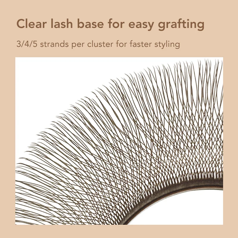 DIYDAY Ciglia 3D 4D 5D marrone scuro Ciglia a ventaglio prefabbricate a forma di W Facile da applicare Estensione ciglia finte incrociate spesse in visone
