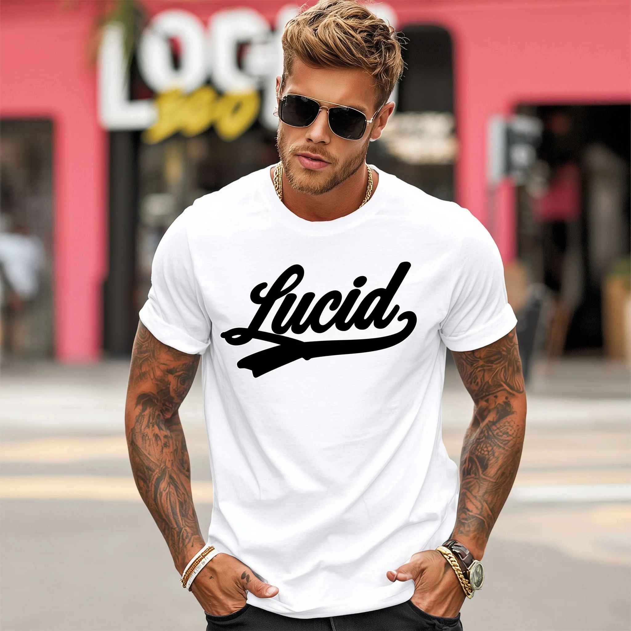 

Teevo Men's Casual T-Shirt with Lucid Text Print for Daily Wear