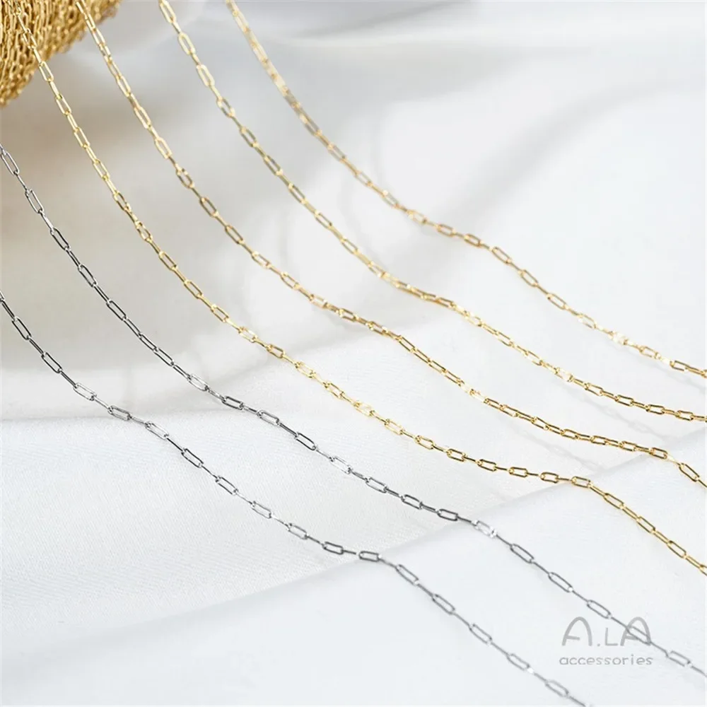 Titanium Steel Ultrafine Chain 316 Stainless Steel 14K Gold-coated Fine Chain DIY Handmade String Crystal Pearl Loose Chain
