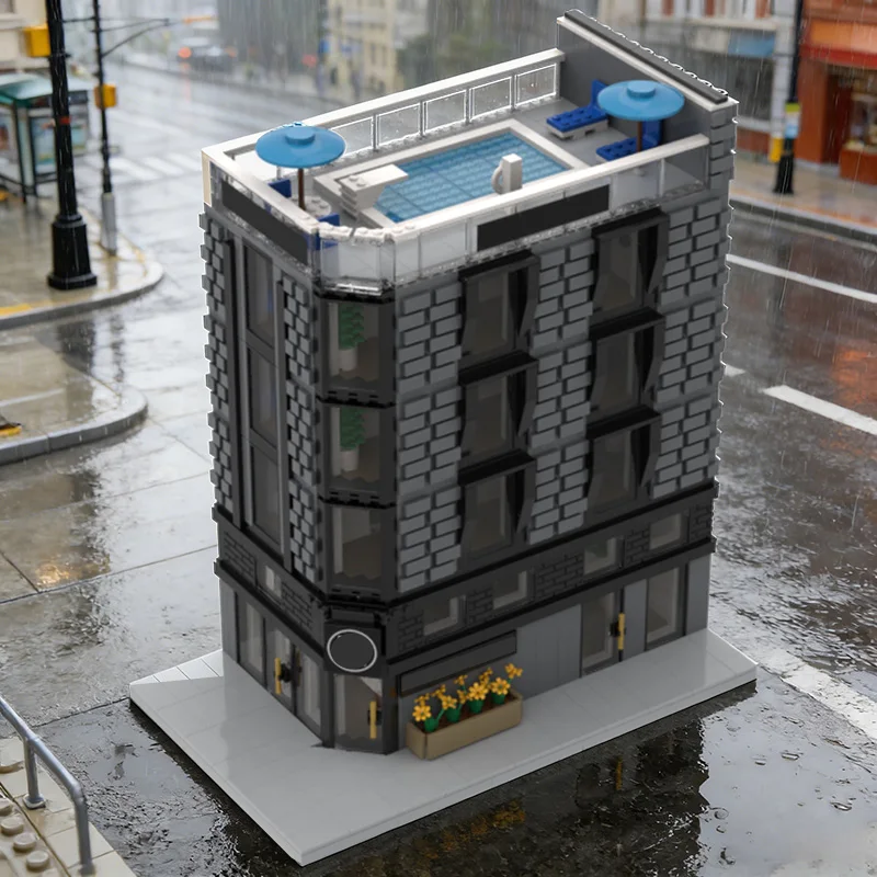 3500 قطعة من مكعبات البناء المعيارية القابلة للتخصيص بتصميم إبداعي على شكل شارع مدينة وفندق، لعبة تعليمية للتعلم الذاتي، هدية عيد ميلاد