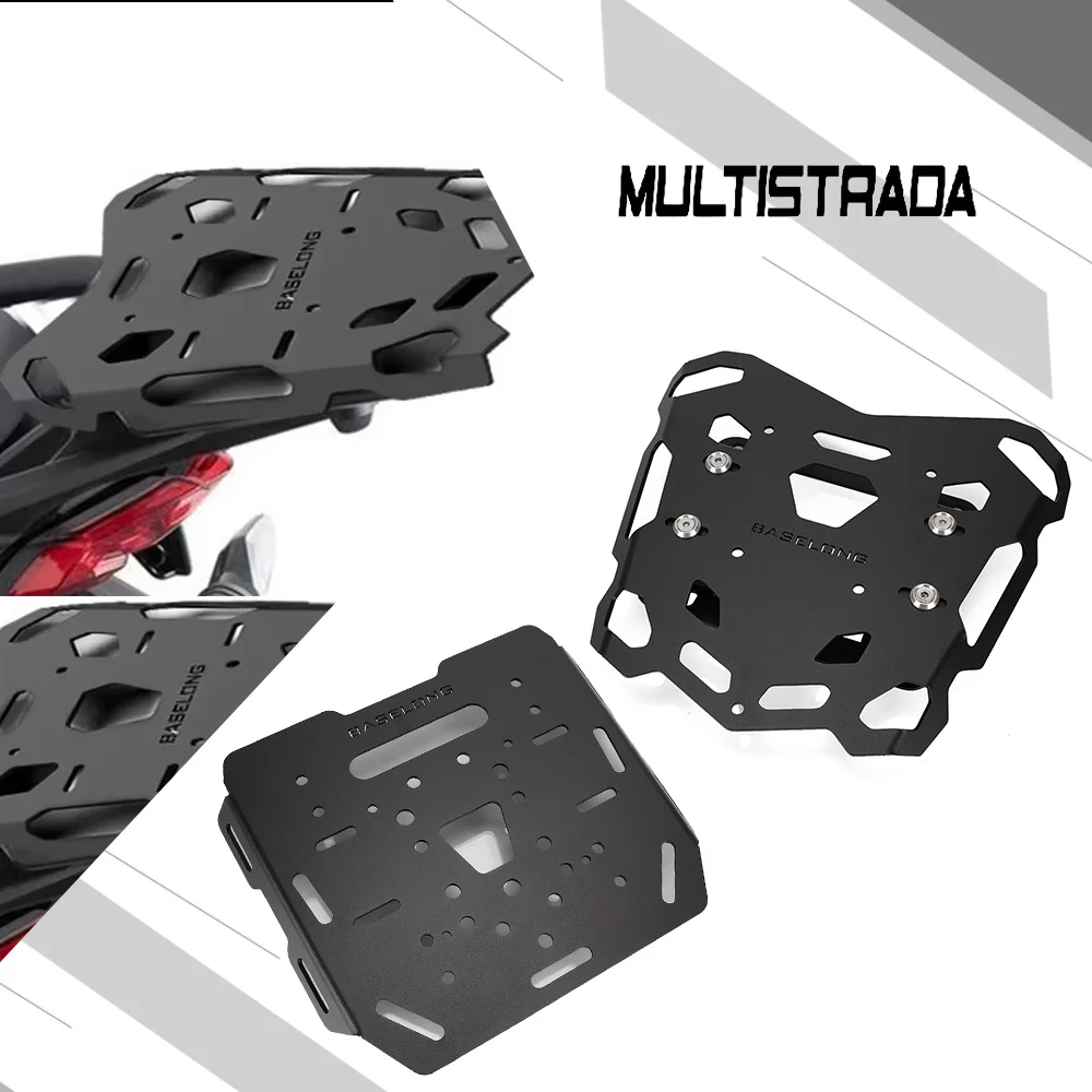 New FOR DUCATI MULTISTRADA V4 V4S 2021 - 2024 Motorcycle Rear Luggage Rack Carrier Case Top Box Support Holder Bracket Aluminium