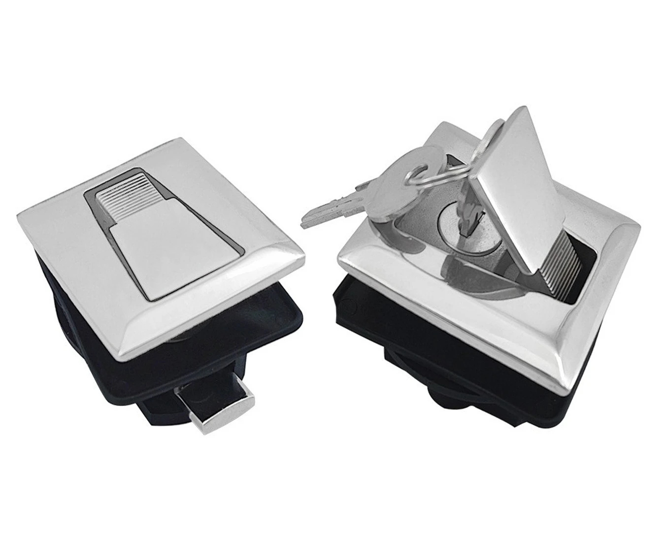 Hidden Shake Handshandle Boat 316 Stainless Steel Deck Square Locker Latch Cabinet Lock with key Handle Lock
