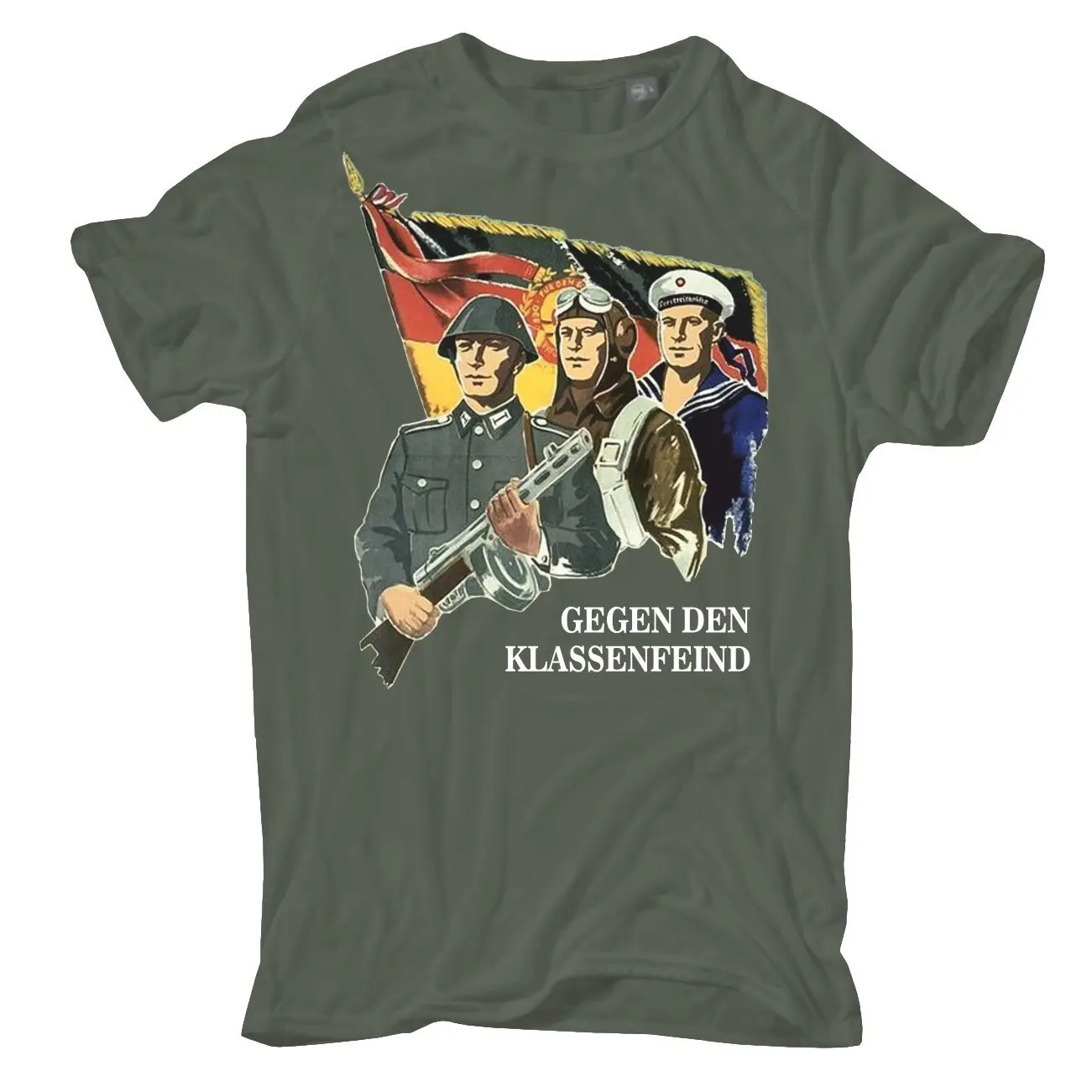 Plus Größen 3XL 8XL Herren TShirt DDR gegen den Klassenfeind NVA-Motiven