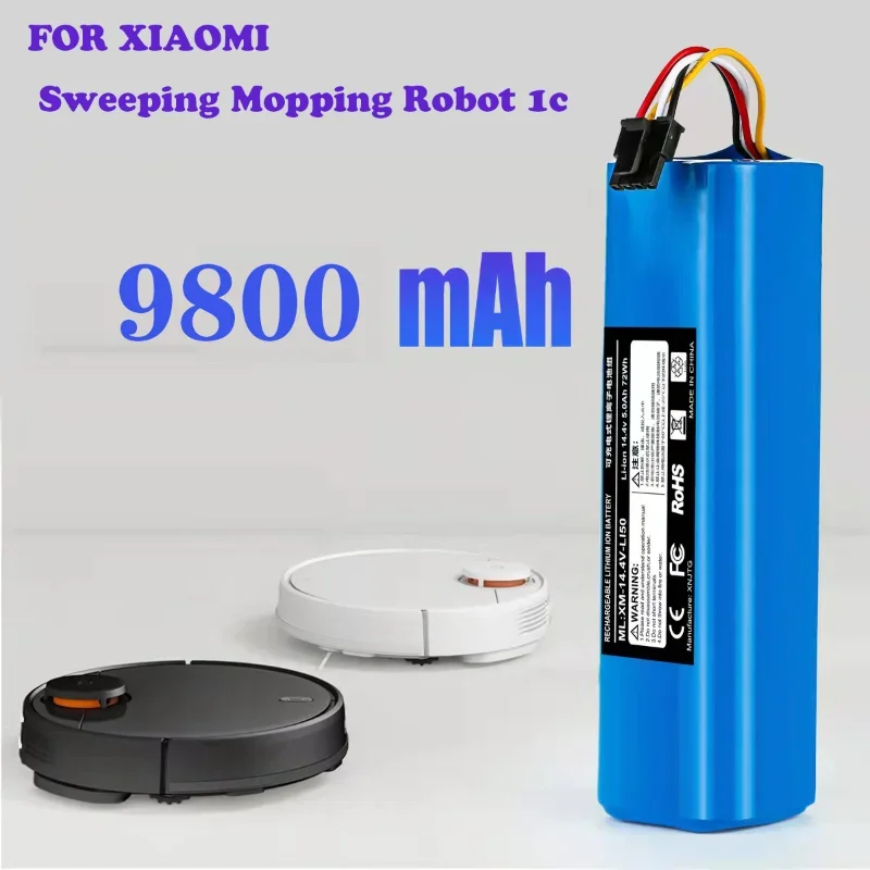 14.4V 5200mAh 4S2P 18650 rechargeable lithium battery pack, suitable for Xiaomijia 1C STYTJ01ZHM robot vacuum cleaner