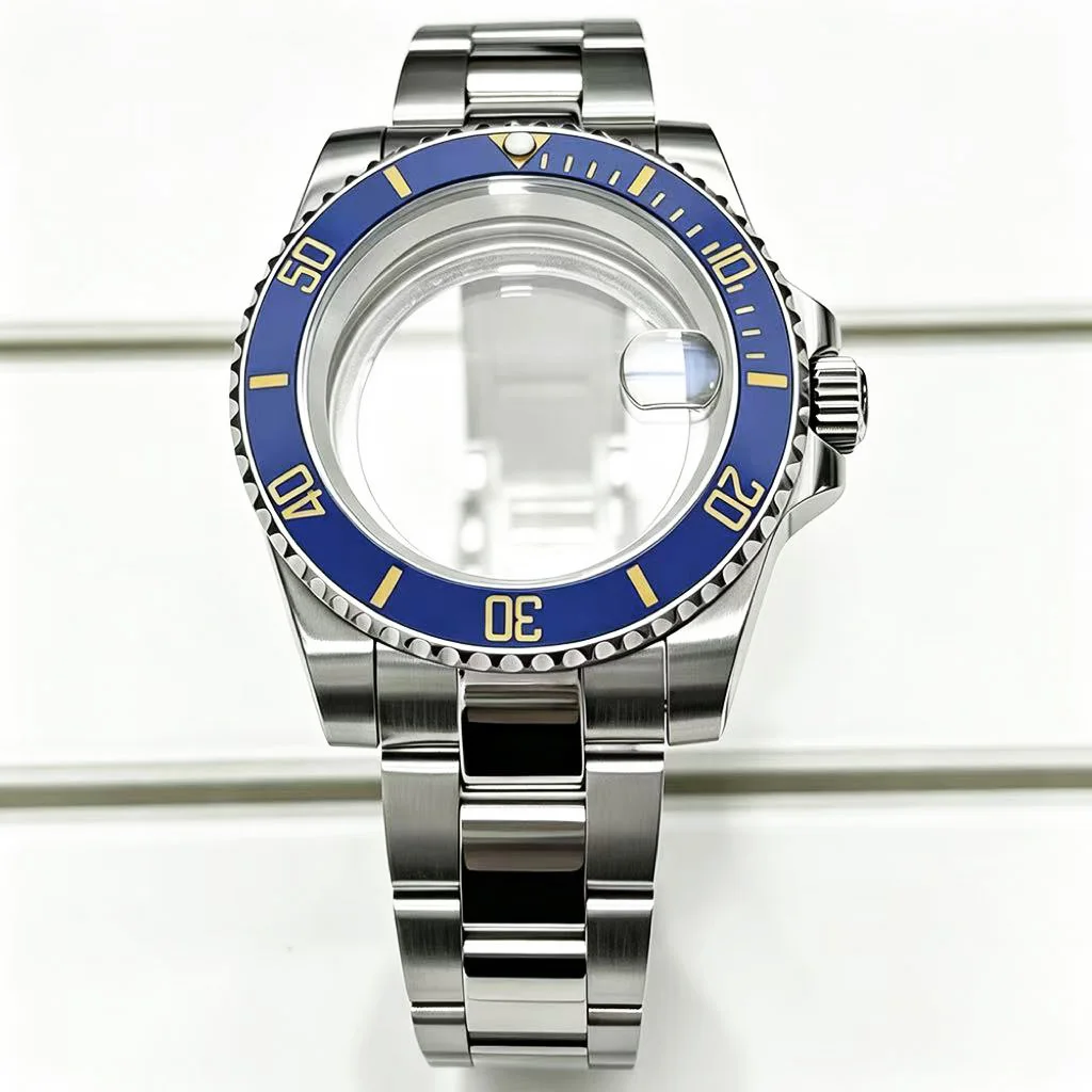 40mm Automatic Mechanical Watch Case Watchbands Silver Stainless Steel For GMT NH35 NH36 NH34 Miyota 8215 ST1612 Movement Bezel