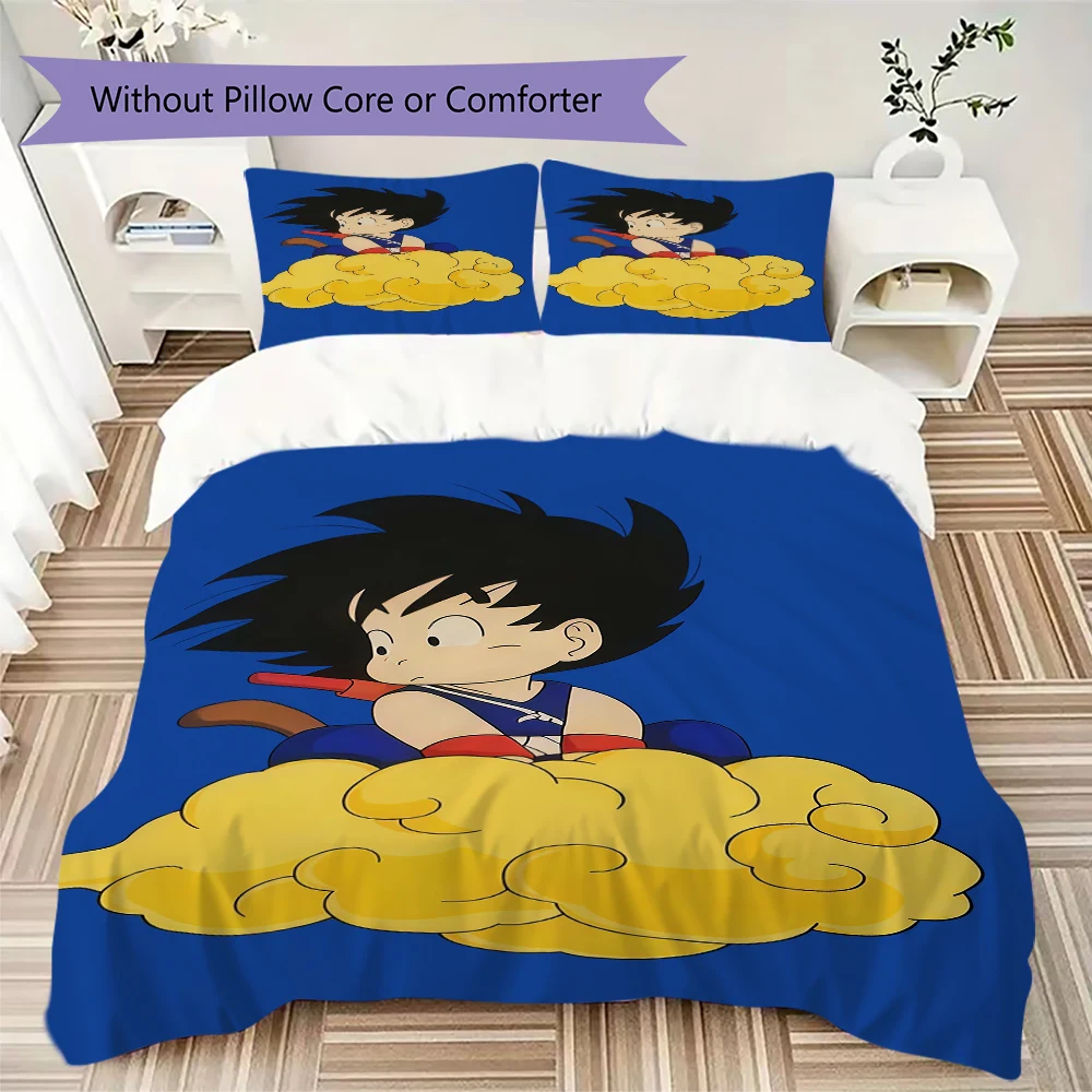 Son Goku Anime 3pcs Bedding Set, Duvet Cover with 2 Pillowcases, Digital Printed, No Insert, Gift -HYQ25