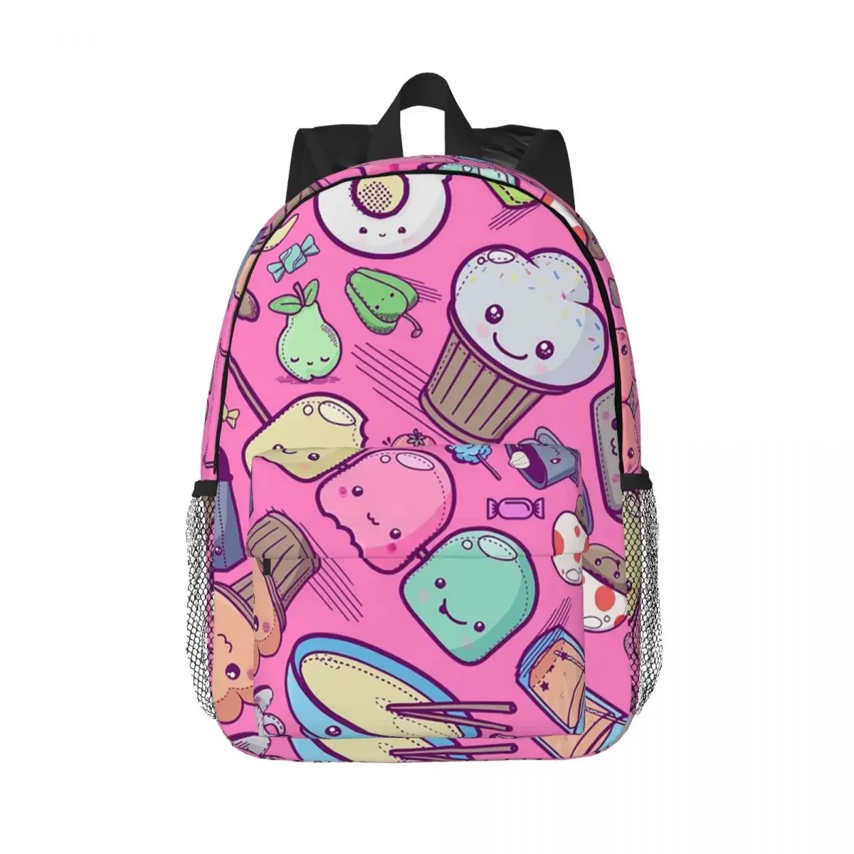 

Kawaii Pink Adorable Food Pattern Backpacks Boys Girls Bookbag Students School Bags Travel Rucksack Shoulder Bag Large Capacity