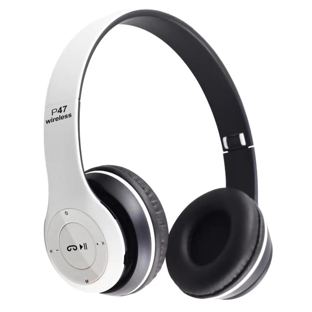 9D HIFI Stereo P47 Headset, Bluetooth, Dobrar, Telefone móvel, Computador, Sem fio, Suporte Cartão SD