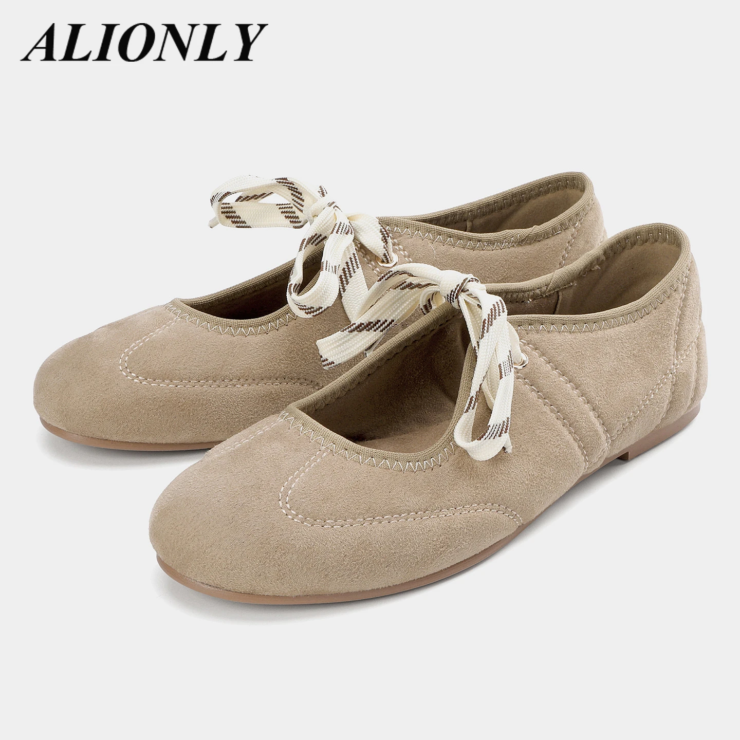 

Alionly 2026 New Fashion Mesh Fabric Round Toe Buckle Strap Flat Heels Women Sandals Designer Embroider Mule Shoes