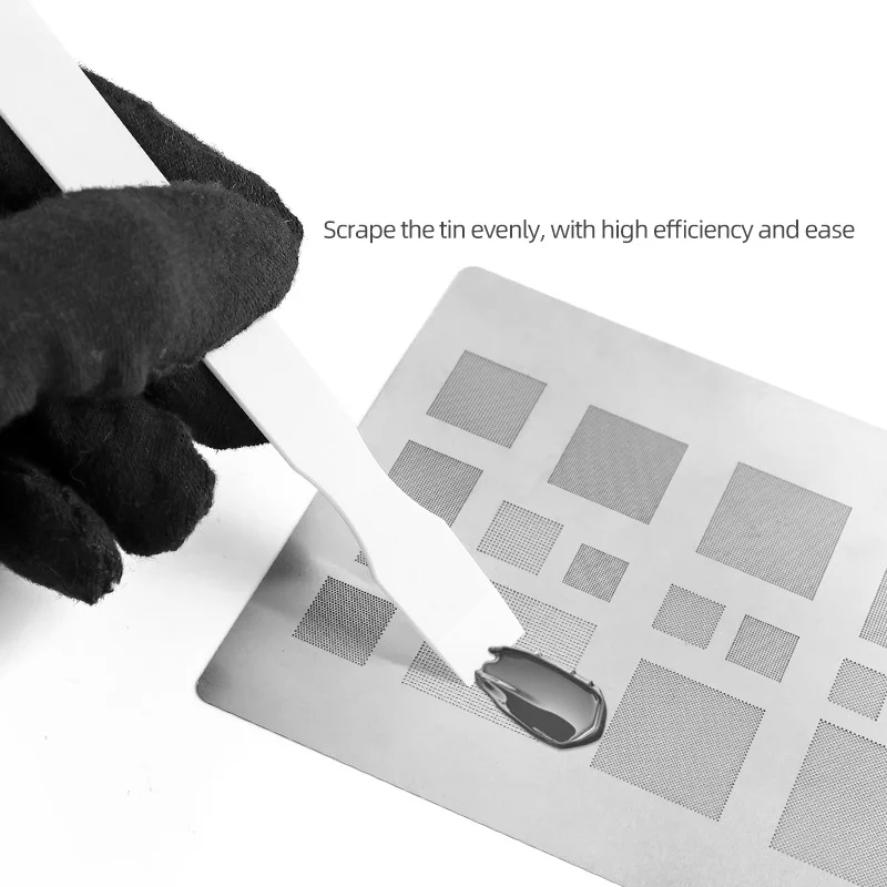 

TE-215 Ceramic Head Scraper Non Magnetic Ceramic Blade Tin Paddle Stirring Bar for CPU IC BGA Paste Flux Pry Scraping Tool