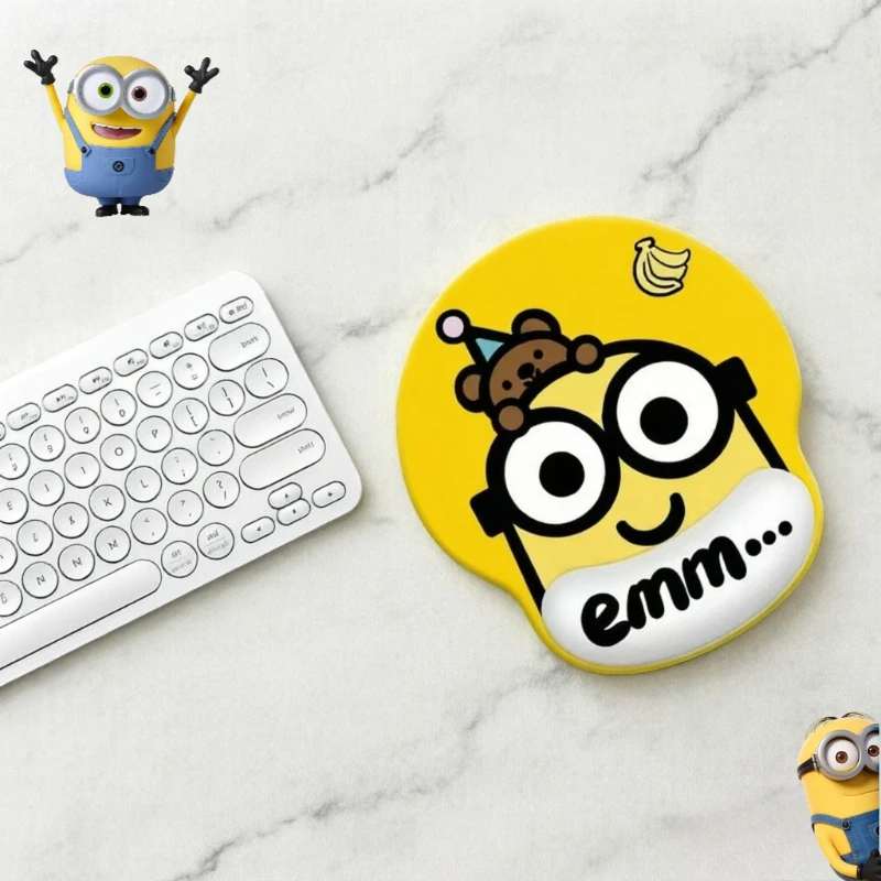 Minions cartoon cute wristband mouse pad kawaii home office silicone hand rest mat desk mat anime merchandise wholesale - view 2