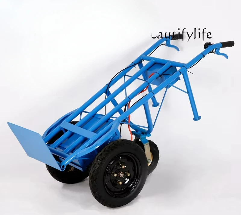 handling construction site cart, lightweight load  All-electric two-wheel hand-pushed flat-bed