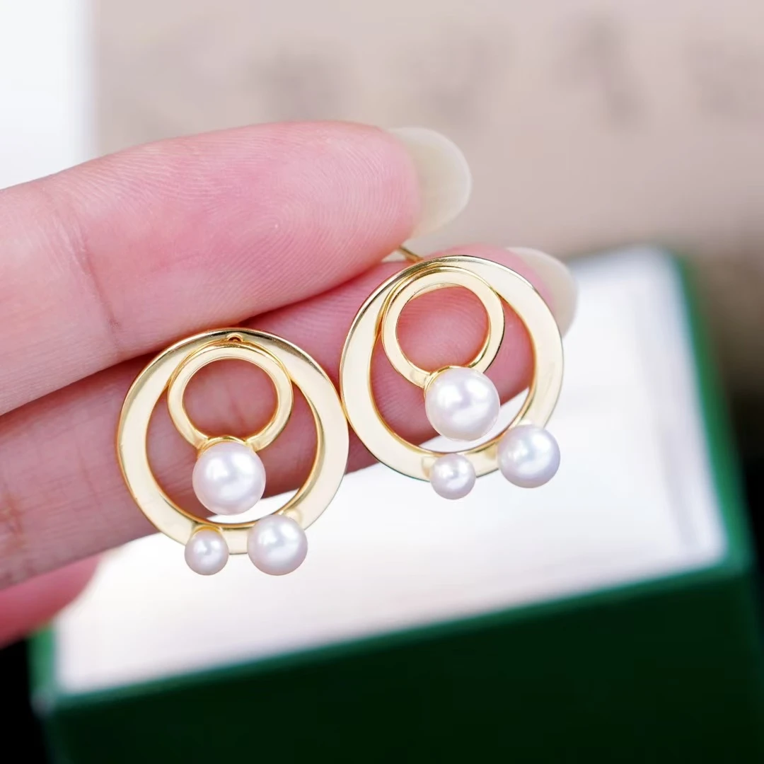 

Серьги из стерлингового серебра 925 пробы, базовые крепления, крепления для ювелирных изделий, фурнитура, женские аксессуары для жемчуга 4-5 мм 5-6 мм