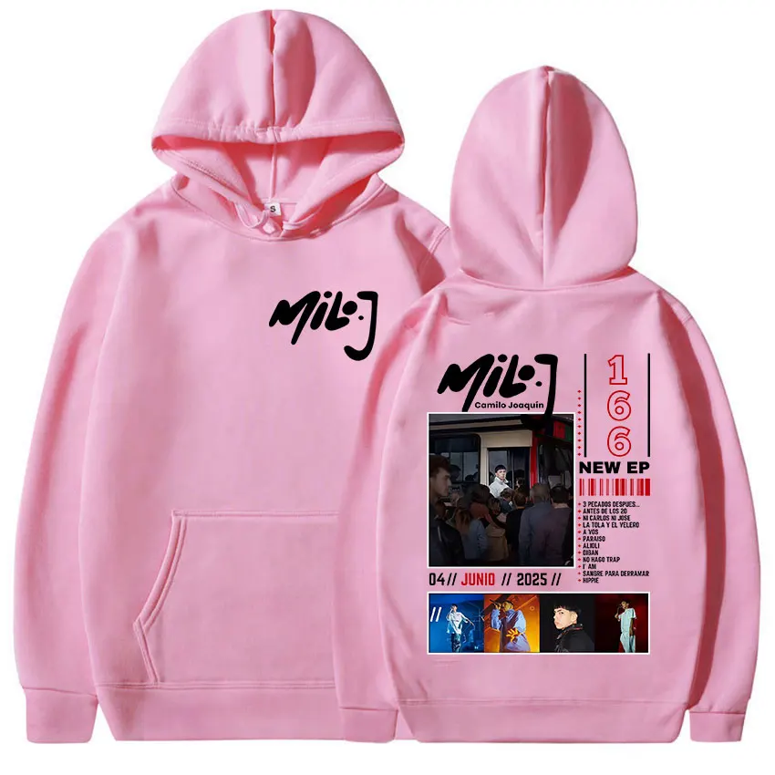 래퍼 마일로 J 166 신상 앨범 2025 프린트 후디 남성 고딕 의류 풀오버 스웨트셔츠 남성 힙합 패션 오버사이즈 후디