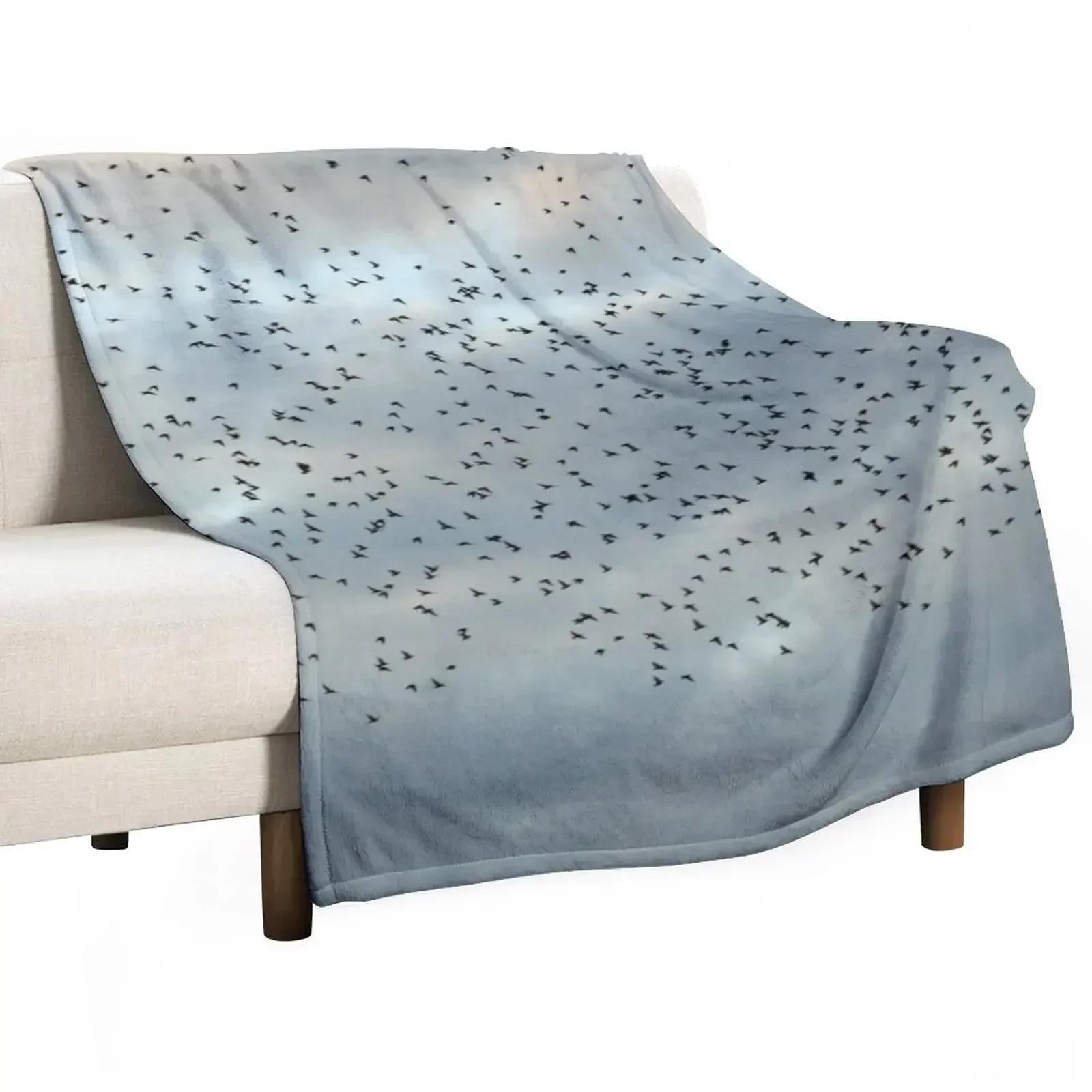 

Murmuration Starlings Flock of birds Throw Blanket Bed Fashionable Sofa Throw Blankets