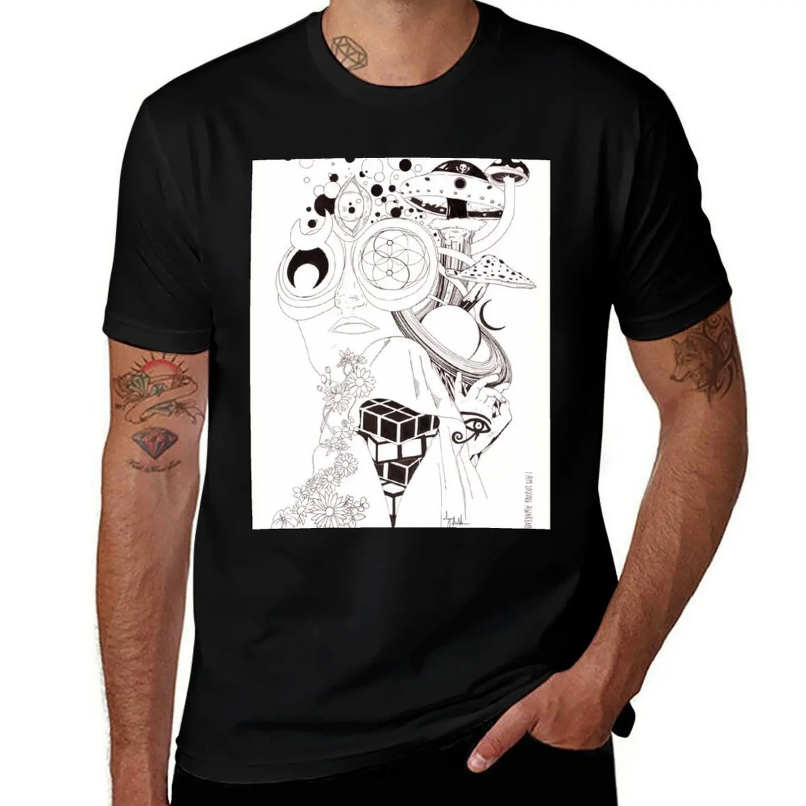Loving Awareness by ily frills T-Shirt man t shirt cotton high quality T-Shirt