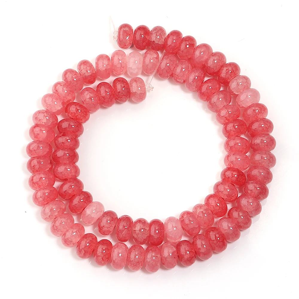 5x8mm Colorful Rondelle Glass Beads Loose Spacer Flat Round Abacus Jade Beads For DIY Charms Bracelet Necklace Decor Accessories image 3