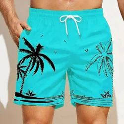 Zomer Harajuku 3d Trope Cocoanut Bomen Print Strandshort Bloemen Grafische Korte Broek Mannen Mode Streetwear Korte Broek Kleding