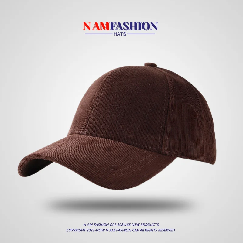 

Hat women's autumn and winter light board corduroy hard top Korean version versatile cap solid color baseball cap men