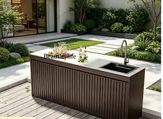 Outdoor sink, console, courtyard sink, basin, integrated locker, garden sink