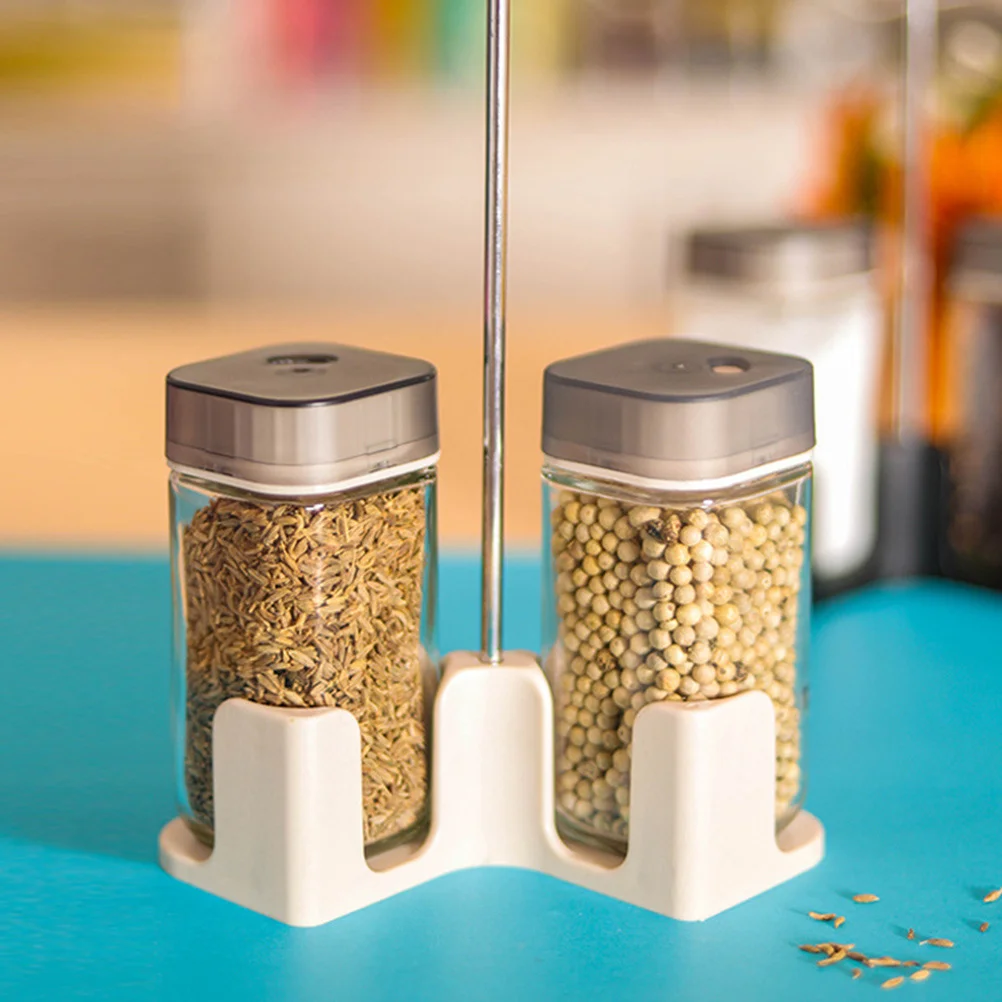 

2Pcs Seasoning Shakers Salt Pepper Spice Bottles Portable Compact Size for Barbecue Kitchen Storage Dispensers
