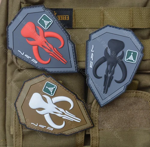 3D PVC/IR/Embroidered Bounty Hunters Patches Armband Military IR Reflective Nylon Badges Luminous Patches For Clothing Backpack