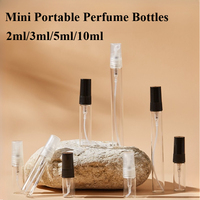 1/2/4PCS 2ml 3ml 5ml 10ml Mini Bottles Empty Containers Portable Perfume Bottles Spray Refillable Cosmetic Samples Glass