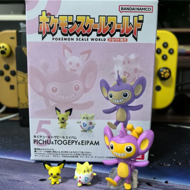 Bandai Pokemon Scale World Johto Region  - Cyndaquil Chikorita Pichu Aipom Marill Totodile Umbreon Actiuon Figure Model Toy Gift view 5