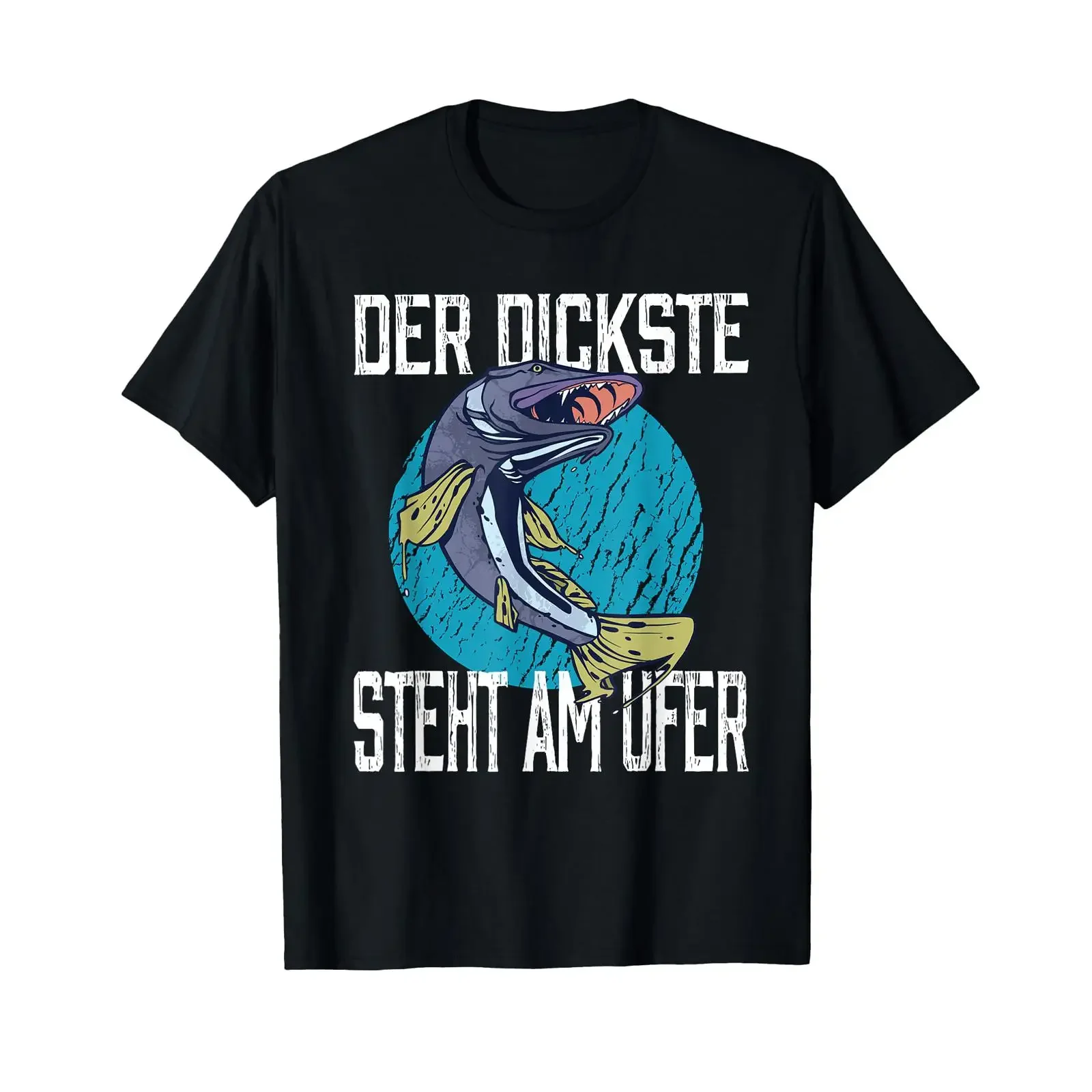 on the shore pike fishing spin for predatory fish T shirt vintage Washed Versatile Unisex Breathable streetwear Stretched Soft