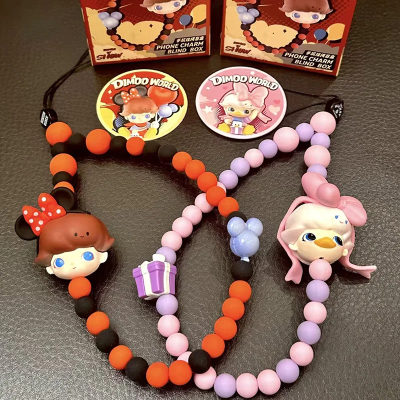 

POP MART DIMOO WORLD X DISNEY Series - Оригинальный набор-сюрприз с ремешком для телефона, аниме-украшения