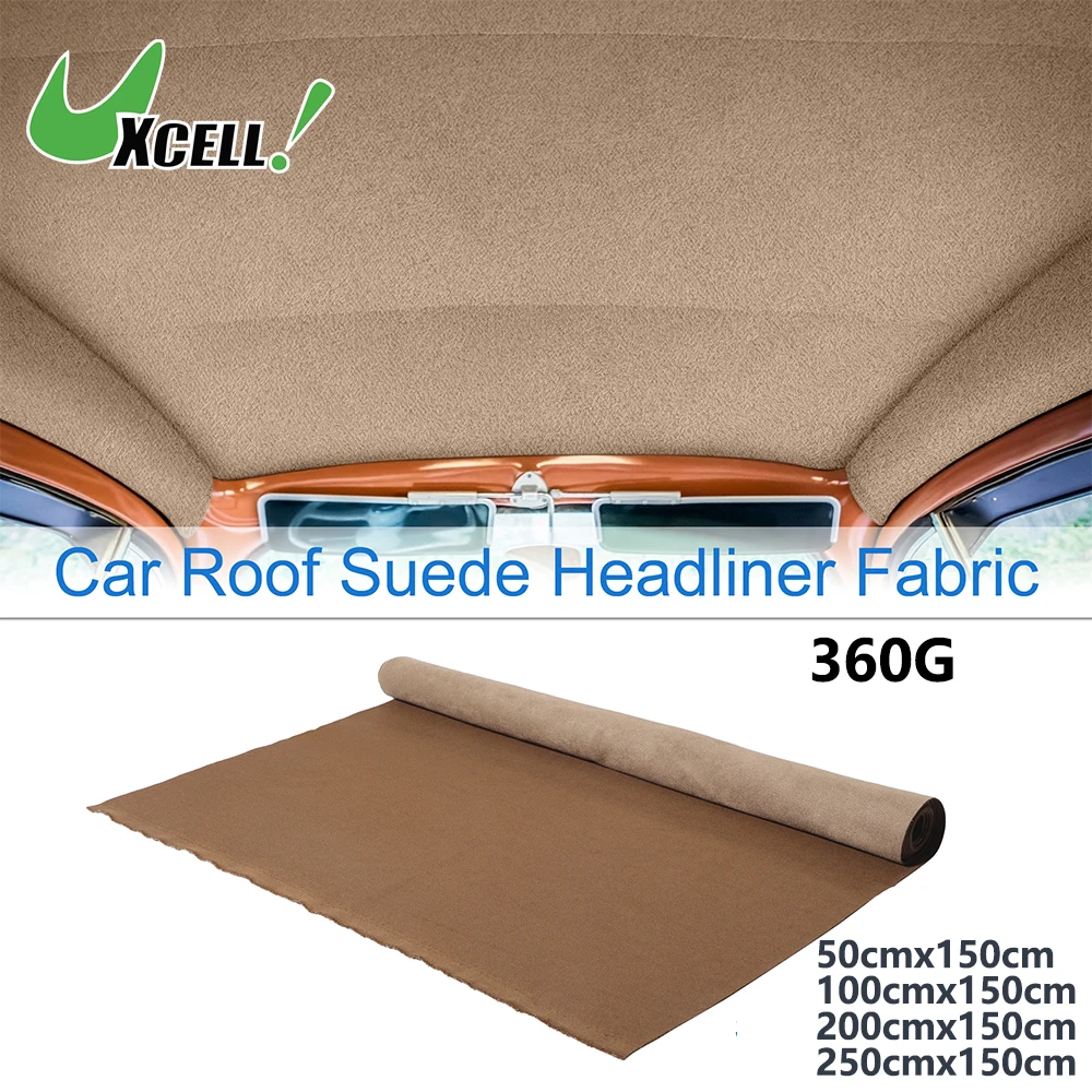 

UXCELL 360G Headliner Fabric Interior Trim DIY Roof Repair Replacement for Car RV SUV Boat Automotive Suede Fabric Brown
