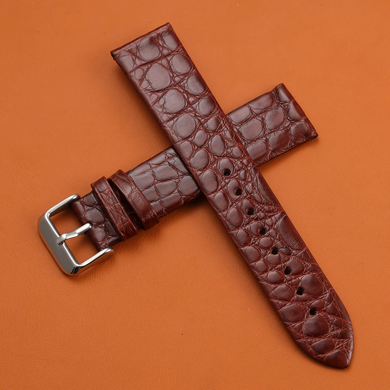 12 14 16 18 20 22 24mm Crocodile Leather Alligator Strap for Longines Master Omega Men and Women Butterfly Clasp Watchband