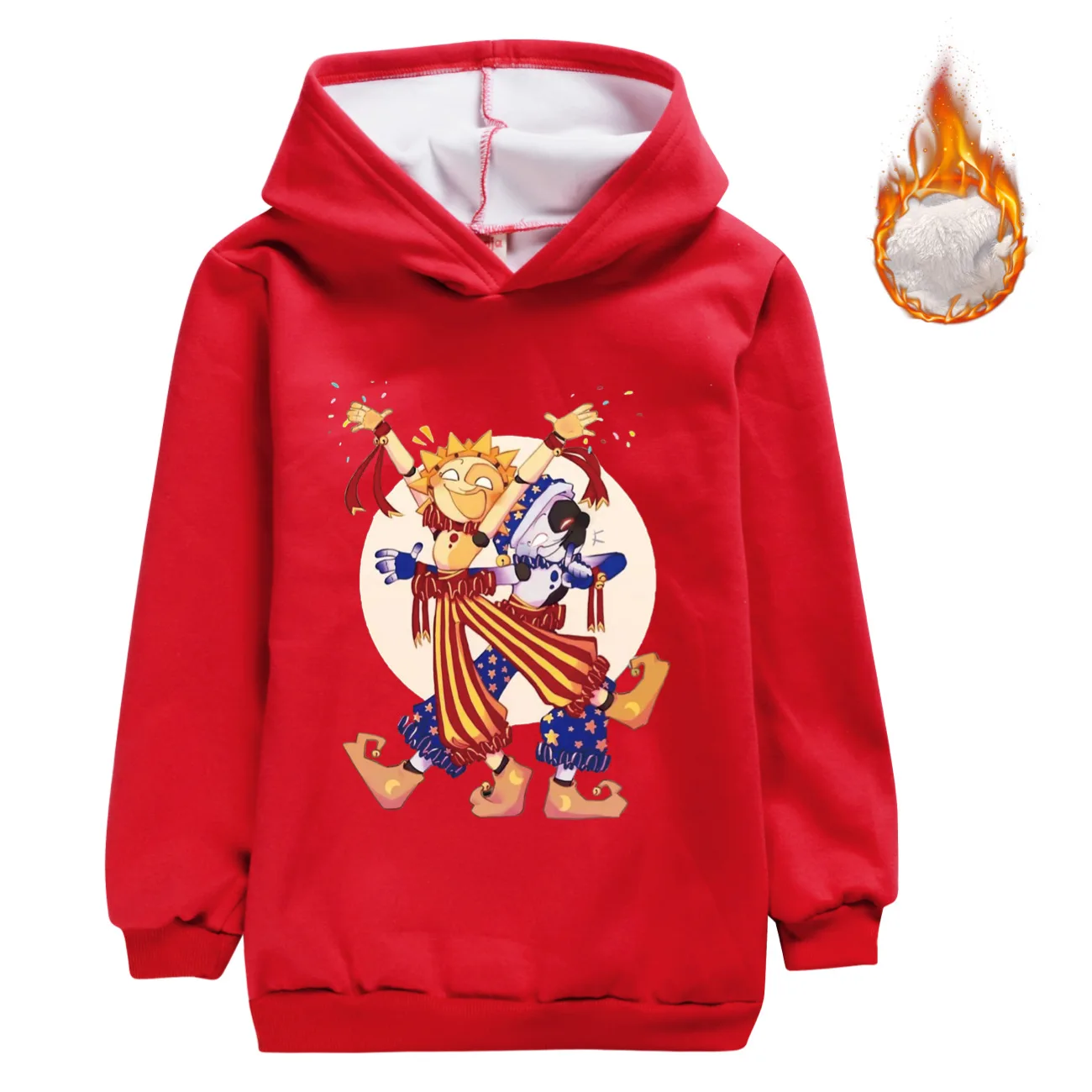 Children velvet Hoodies Pullover Fnaf Sundrop Clothes Winter Kids Long Sleeve Hooded Coats Girls Boys Sweatshirt Tops Baby 3093