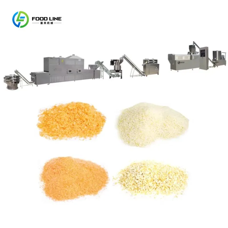 Línea de Producción de Pan Rallado Panko Totalmente Automática Personalizada, Máquina Trituradora de Pan Rallado, Máquina Secadora de Pan Rallado