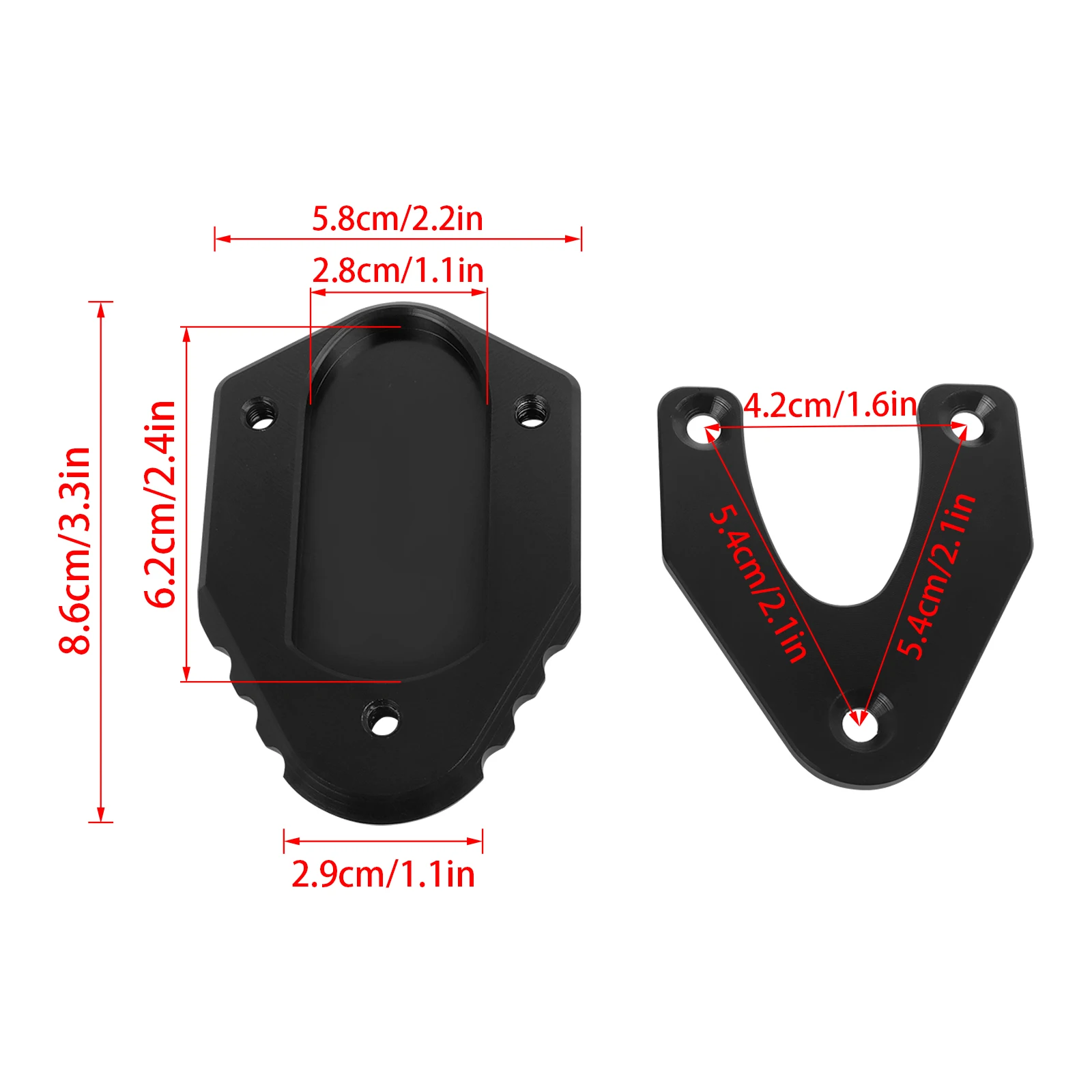 Motocicleta CNC Kickstand Pé Side Stand, Ampliar Extensão Placa Pad, Honda Monkey 125, MONKEY125, Z125, Z 125, 2008-2024, 2023