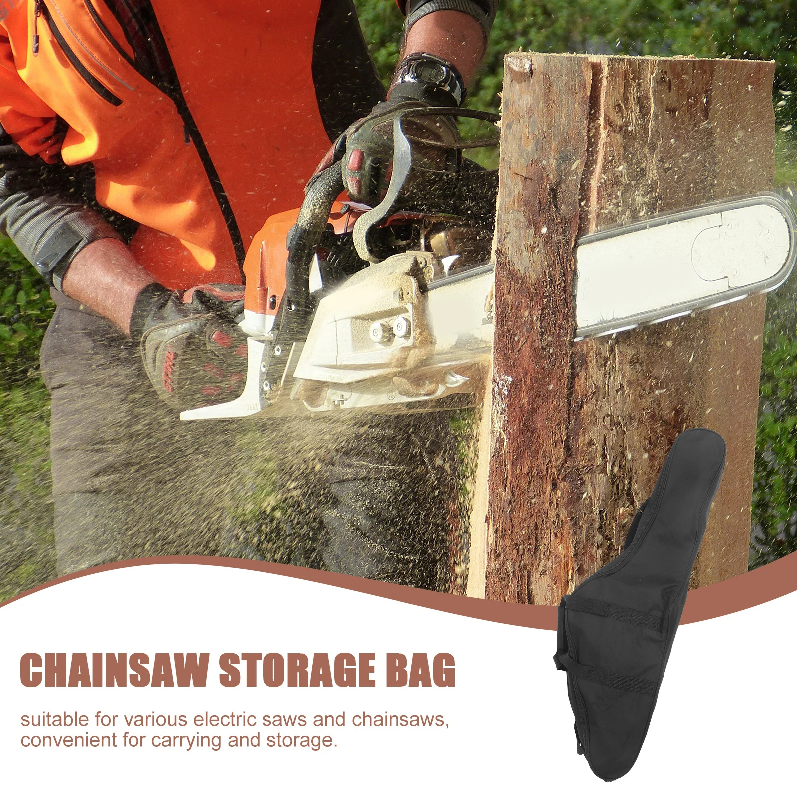 Sac de rangement pour tronçonneuse électrique de grande capacité, mallette de transport en toile robuste pour organisateur d'outils portables en plein air, fourre-tout utilitaire