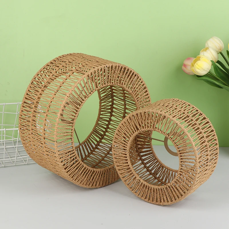 

Плетеный абажур из имитации ротангового бумажного шнура 22/30 см для люстры, защитный кожух для лампы, подвесной абажур для ресторана и гостиной