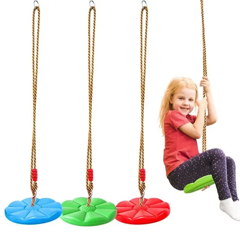 لعبة رياضية للأطفال أرجوحة قرصية للأطفال للرياضات الداخلية والخارجية سميكة مثمنة بتلات أرجوحة معلقة كرسي متأرجح