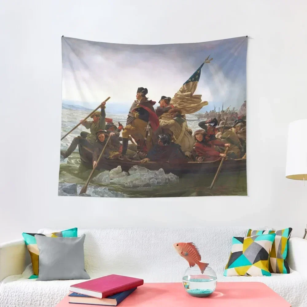 Washington Crossing the Delaware by Emanuel Leutze (1851) Tapestry For Bedroom Funny Luxury Living Room Decoration Tapestry