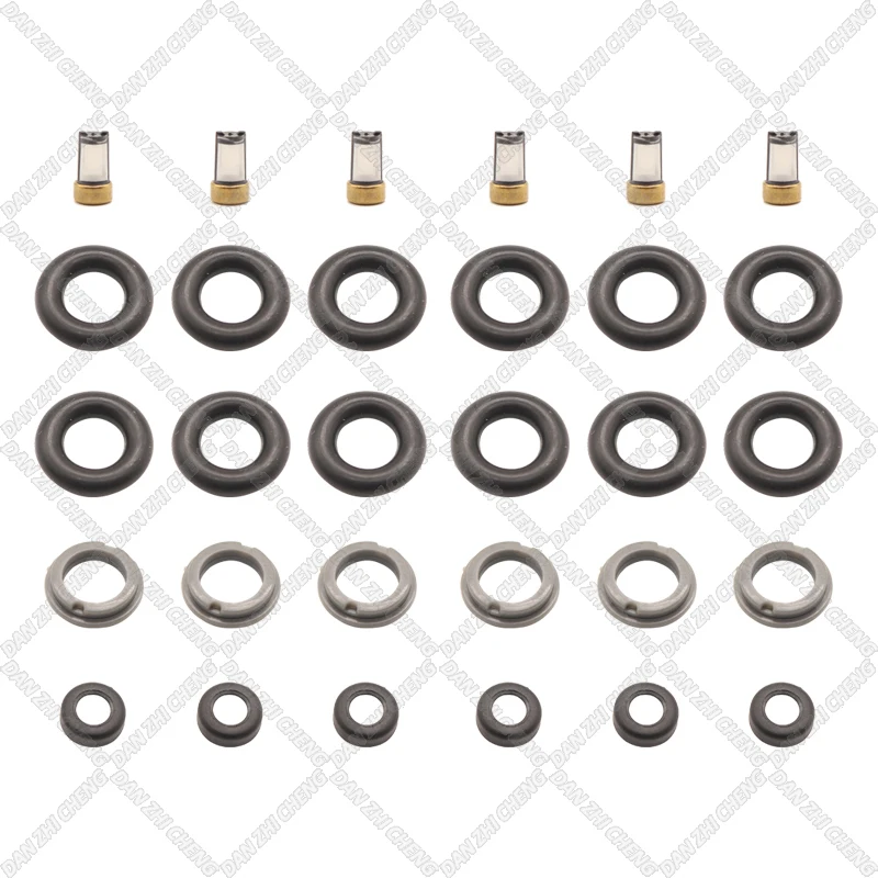 

6 SET For Nissan 370Z Infiniti G37 M37 EX37 3.7L #16600-EY00A Fuel Injector Service Repair Kit Filters Orings Seals Grommets