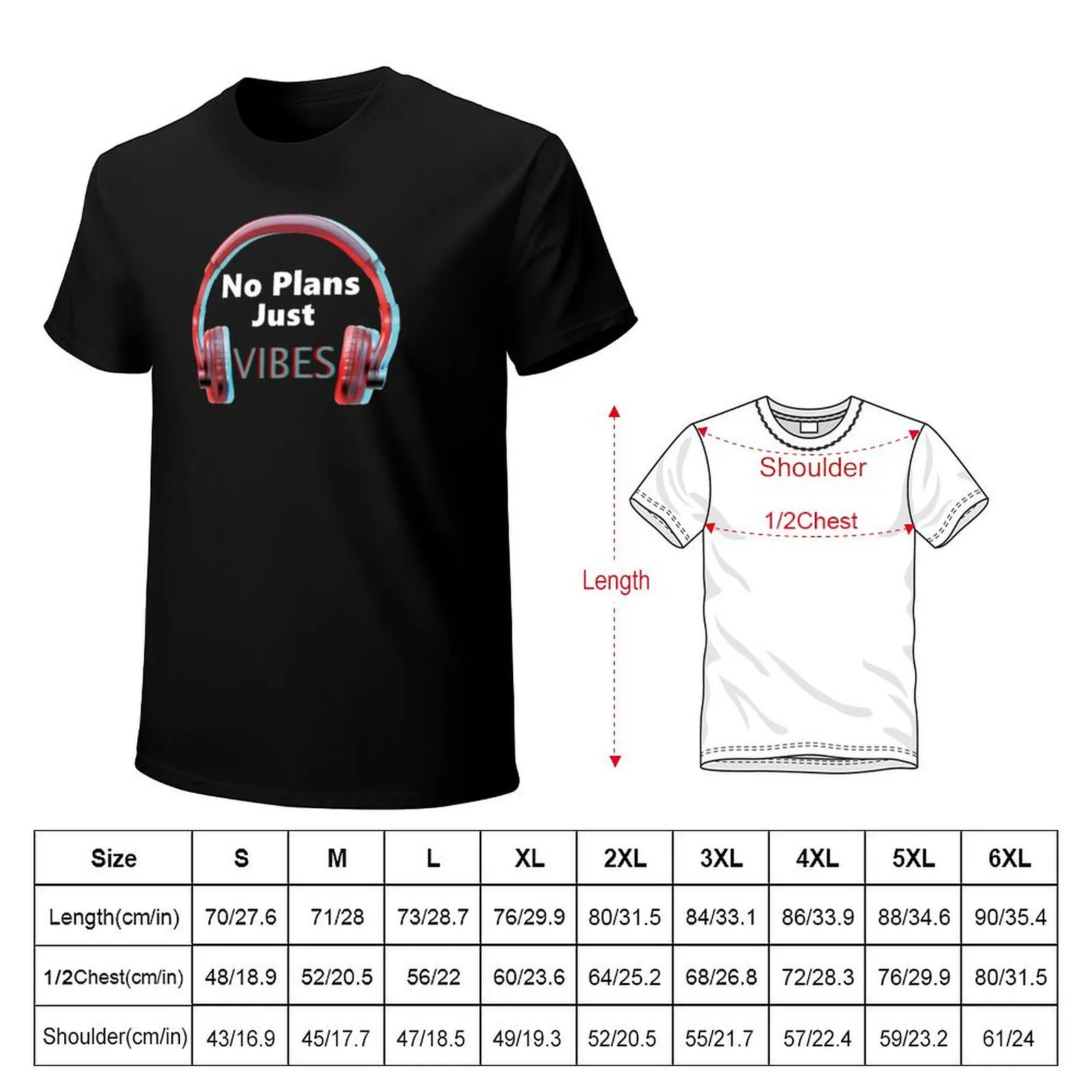 No Plans Just Vibes Glitch (white letters) T-Shirt Independence Day Short Sleeve T-Shirt