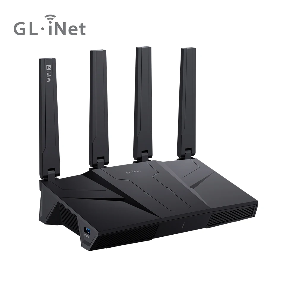 GL.iNet GL-BE9300 Flint 3 Tri-Band Wi-Fi 7 Router for Wireless Internet 5 x 2.5G VPN Router High Speed Gaming Long Range 6GHz Home Wirelss Router, 9 Gbps Wireless Speed for Smooth 8K Streaming, Low-latency Gaming Video Calls