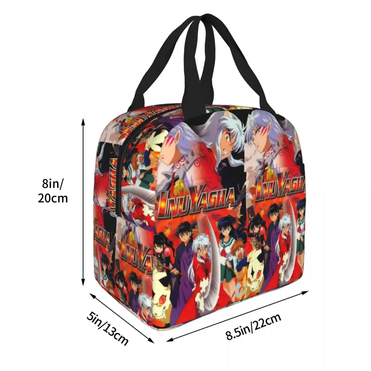 Inuyasha Sesshoumaru Insulated Lunch Bag Leakproof Japanese Anime Reusable Thermal Bag Lunch Box Tote Office Outdoor Girl Boy