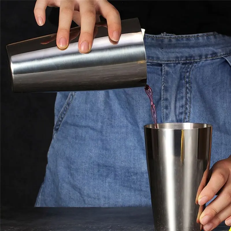 AB08-Bar Shakers, Gold/Silver Boston 850/550Ml Cocktail Shaker Stainless Steel Mixer Bartender Tools