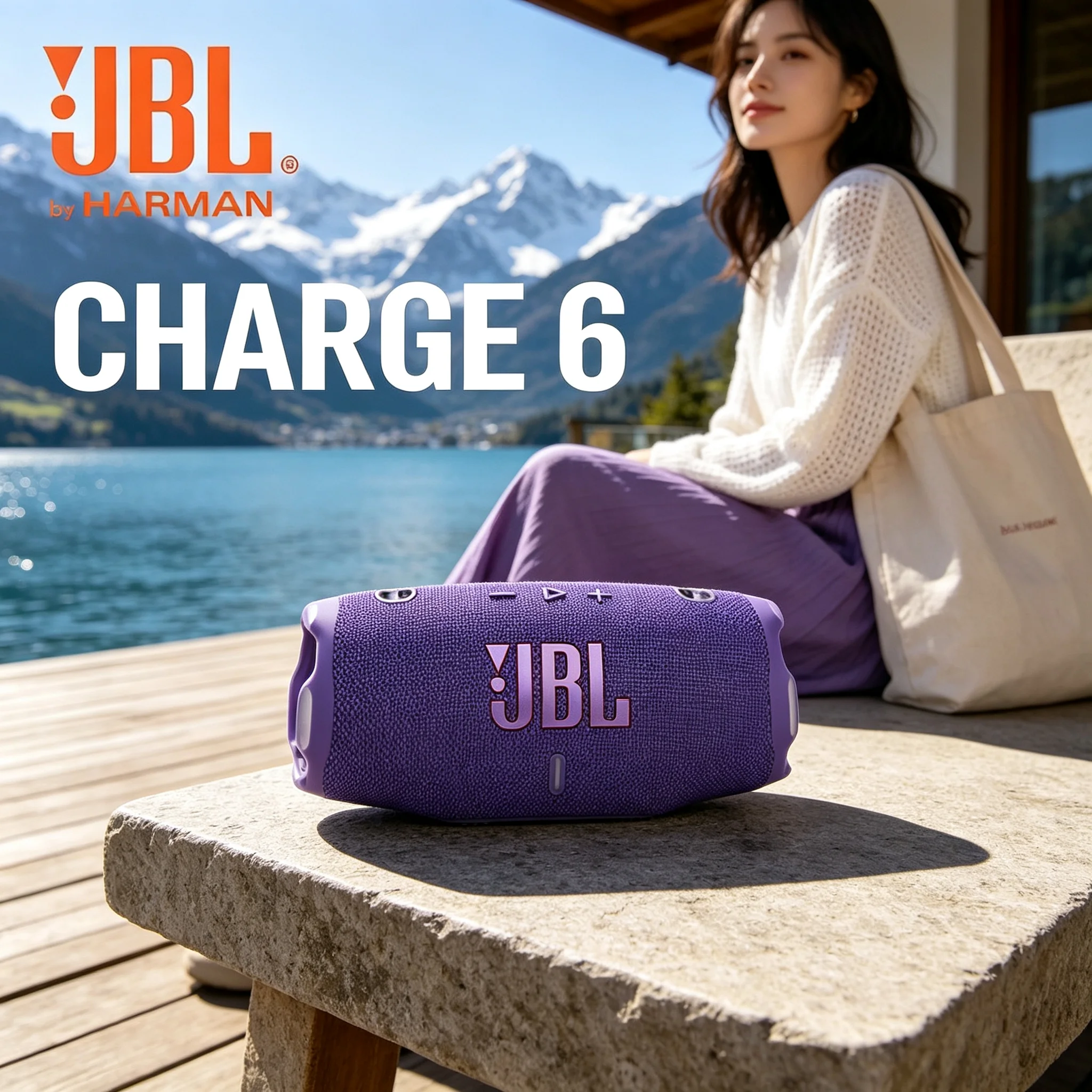 JBL CHARGE6 Portable Bluetooth Speaker AI Sound Boost IP68 Waterproof Dustproof Drop-proof 28H Playtime Outdoor Camping Audio